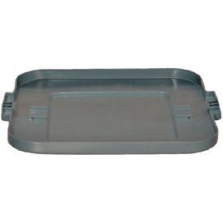 RUBBERMAID COMMERCIAL Flat Lid For 28 Gallon Square Rubbermaid Brute Waste Receptacles - Gray FG352700GRAY